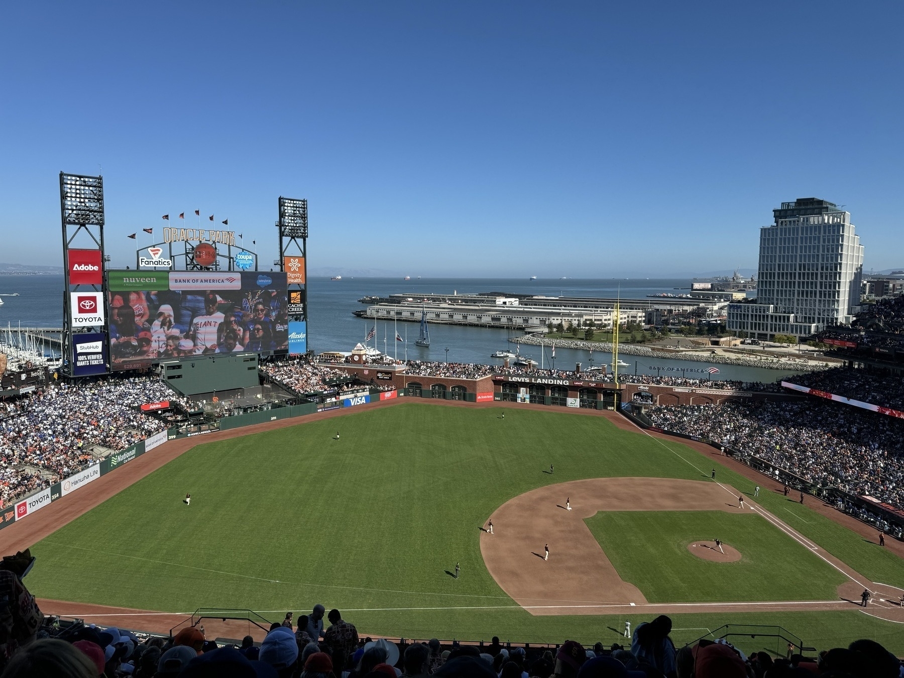 View of Oracle Park baseball park from the stands